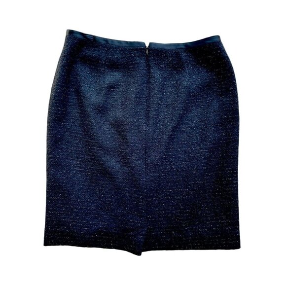 Talbots Womens Wool Blend Black Shimmer Party Cocktail Mini Skirt Lined Size 2 - Picture 2 of 4